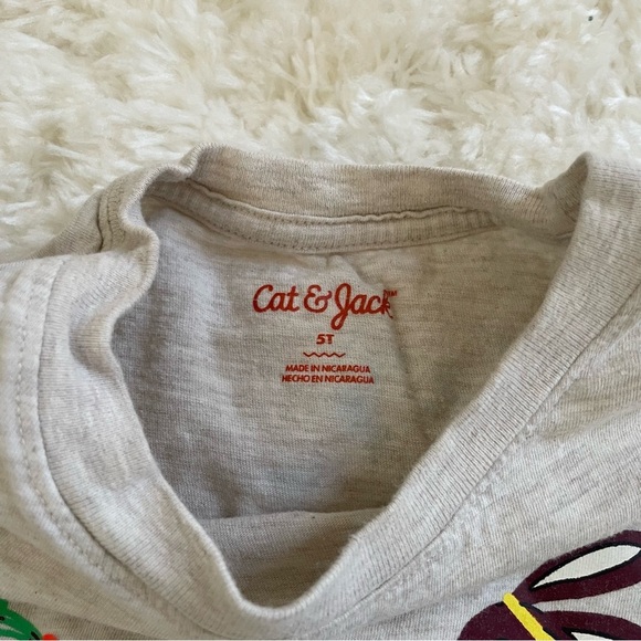 Cat & Jack 5T Kids Cream Easter Spring Ninja Bunny Carrot Short Sleeve Shirt - Picture 3 of 5